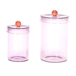 Core‎ Kitchen 2-PC Glass Canister Set- Pink